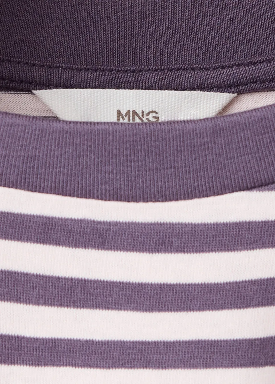 Mango longsleeve gestreept middenpaars wit, foto 5