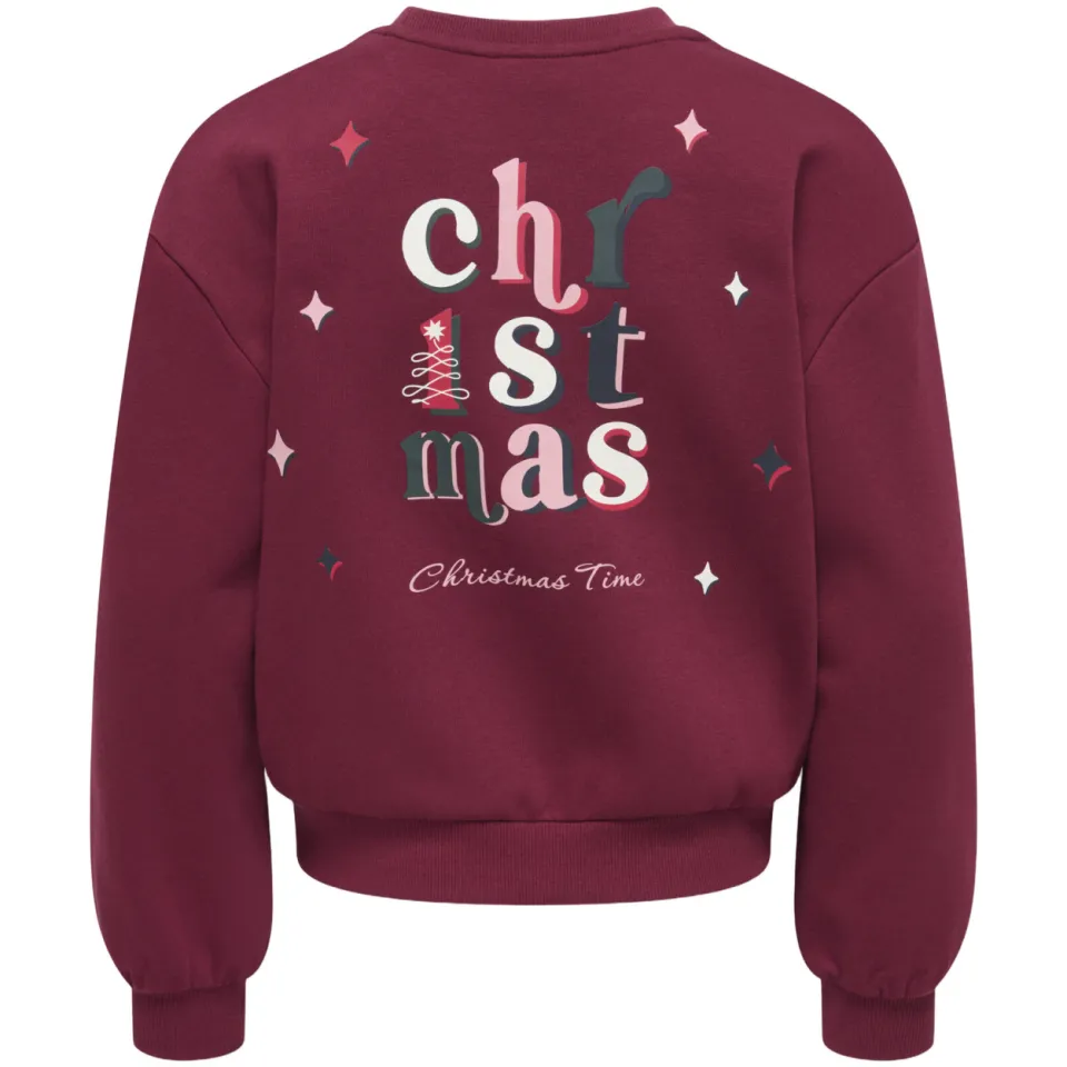 KIDS ONLY GIRL kersttrui met backprint - donkerrood, foto 3