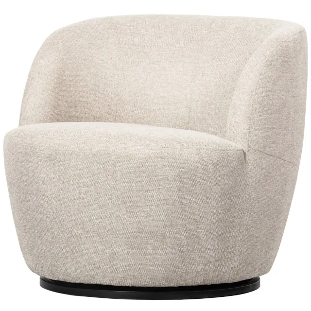 WOOOD Serra Draaifauteuil - Melange Stof - Naturel - 68x70x77 off white
