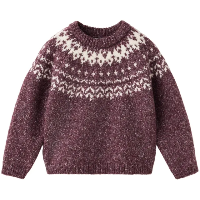 Mango Kids gebreide trui met print - donkerrood
