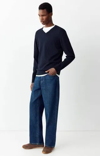 Mango TEEN katoenen oversized gebreide trui - donkerblauw, foto 3