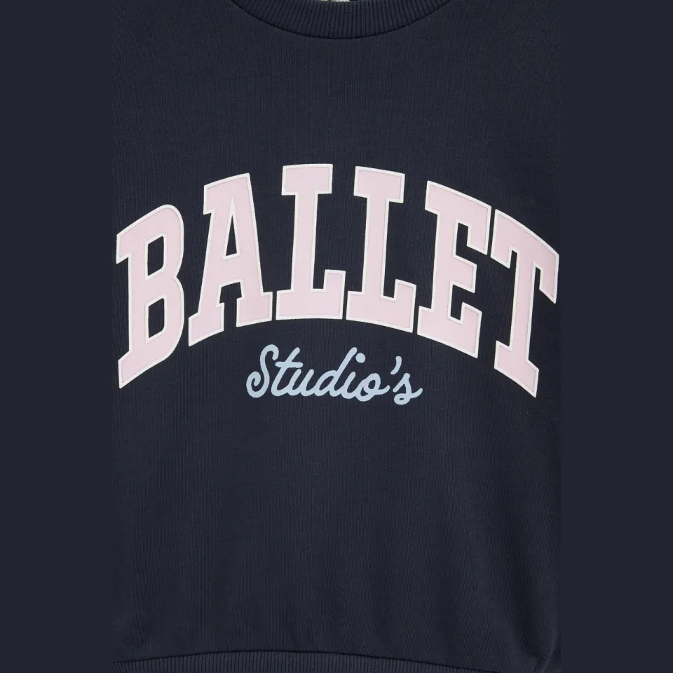WE Fashion gestreepte sweatjurk met tekst donkerblauw donkerblauw/lichtblauw, foto 7