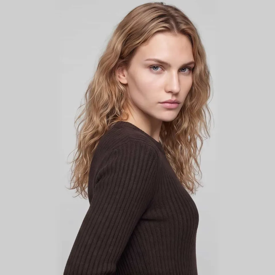 Vero Moda Josanna tricotjurk donkerbruin chocoladebruin, foto 4