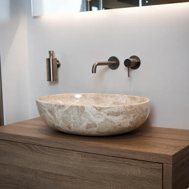 Loutro Waskom Loutro Elleni S Rechthoek 57x40.5x15 cm Marmer Sand Loutro Bruin