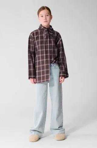 Shoeby geruite blouse donkerbruin, foto 2