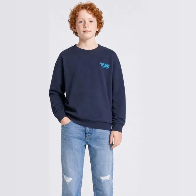 Petrol Industries sweater met backprint - donkerblauw