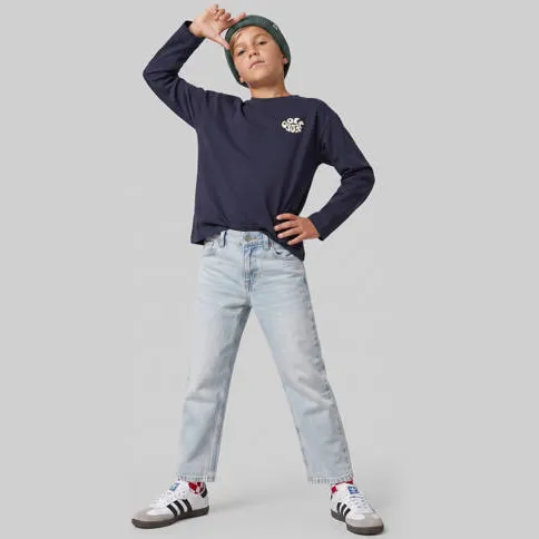 Me & My Monkey rechtvallende longsleeve met backprint donkerblauw, foto 3