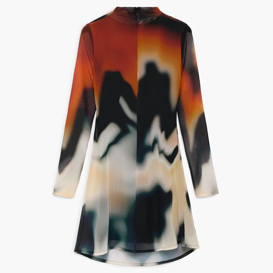 Desigual korte jurk zwart/oranje, foto 2