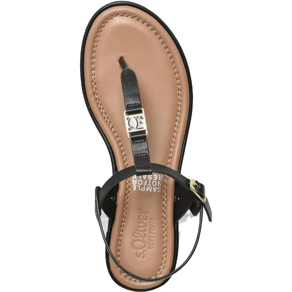 S.Oliver Women Shoes leren sandalen zwart, foto 4