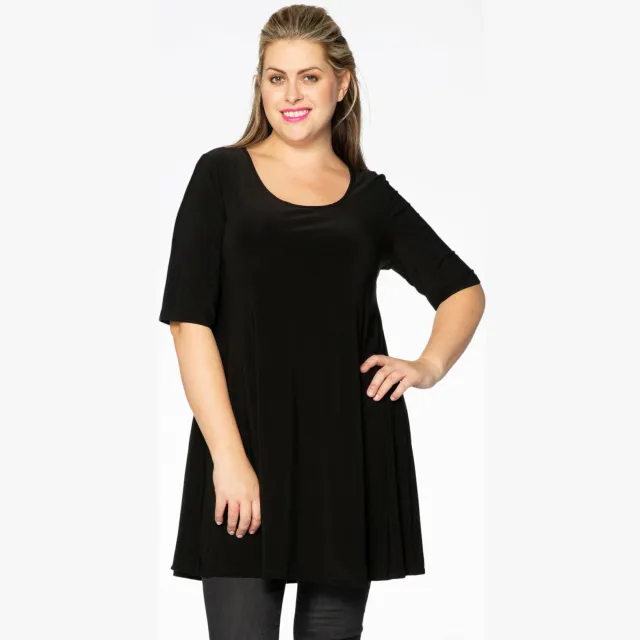 Yoek T-shirt van travelstof DOLCE zwart