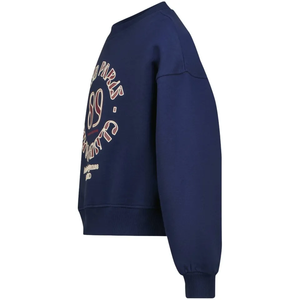 Raizzed boxy sweater met tekst - donkerblauw, foto 4