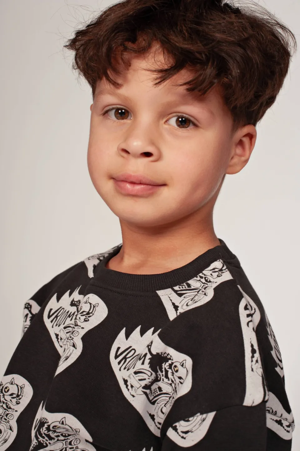 Sturdy junior oversized sweater met print - antraciet/offwhite, foto 8