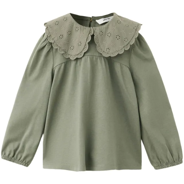 Mango Kids blousetop met borduursels middengroen