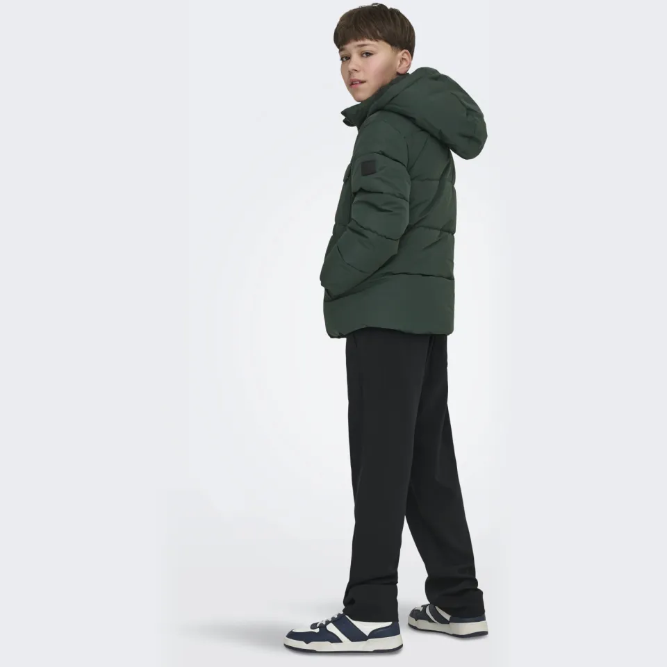 Only & Sons Junior gewatteerde winterjas donkergroen, foto 7