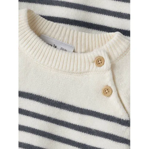 NAME IT BABY gebreide gestreepte trui - offwhite/blauw, foto 4