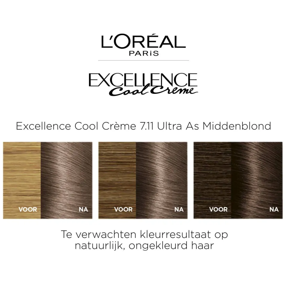 L'oréal Excellence Cool Crème haarkleuring 7.11 ultra as middenblond, foto 4