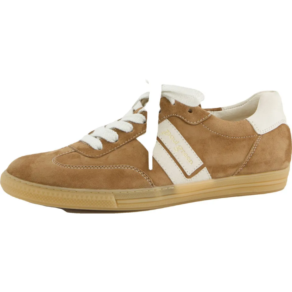 Paul Green suède sneakers cognac/ecru, foto 4