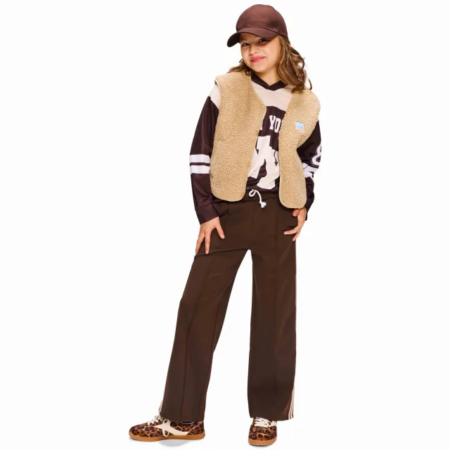 Retour Jeans Lexia wide leg sweatpant donkerbruin
