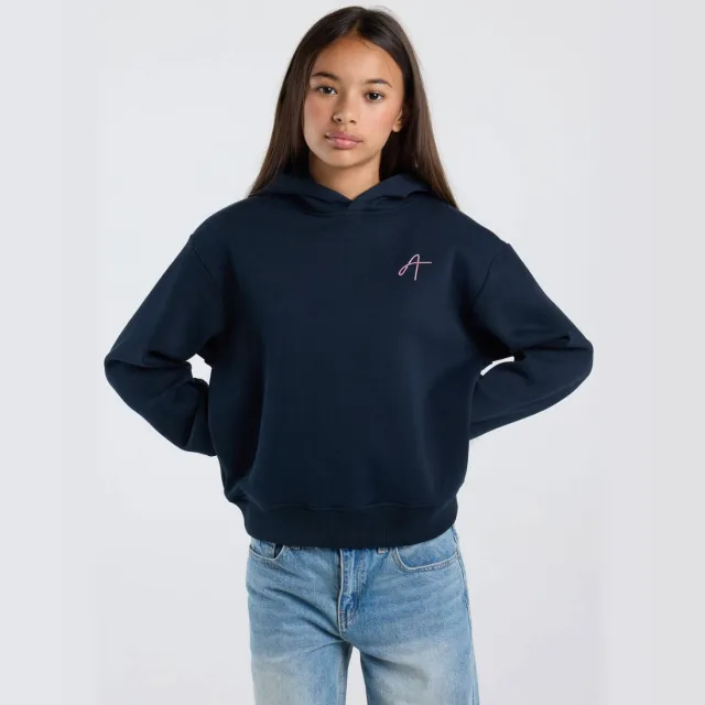 America Today hoodie met backprint - donkerblauw