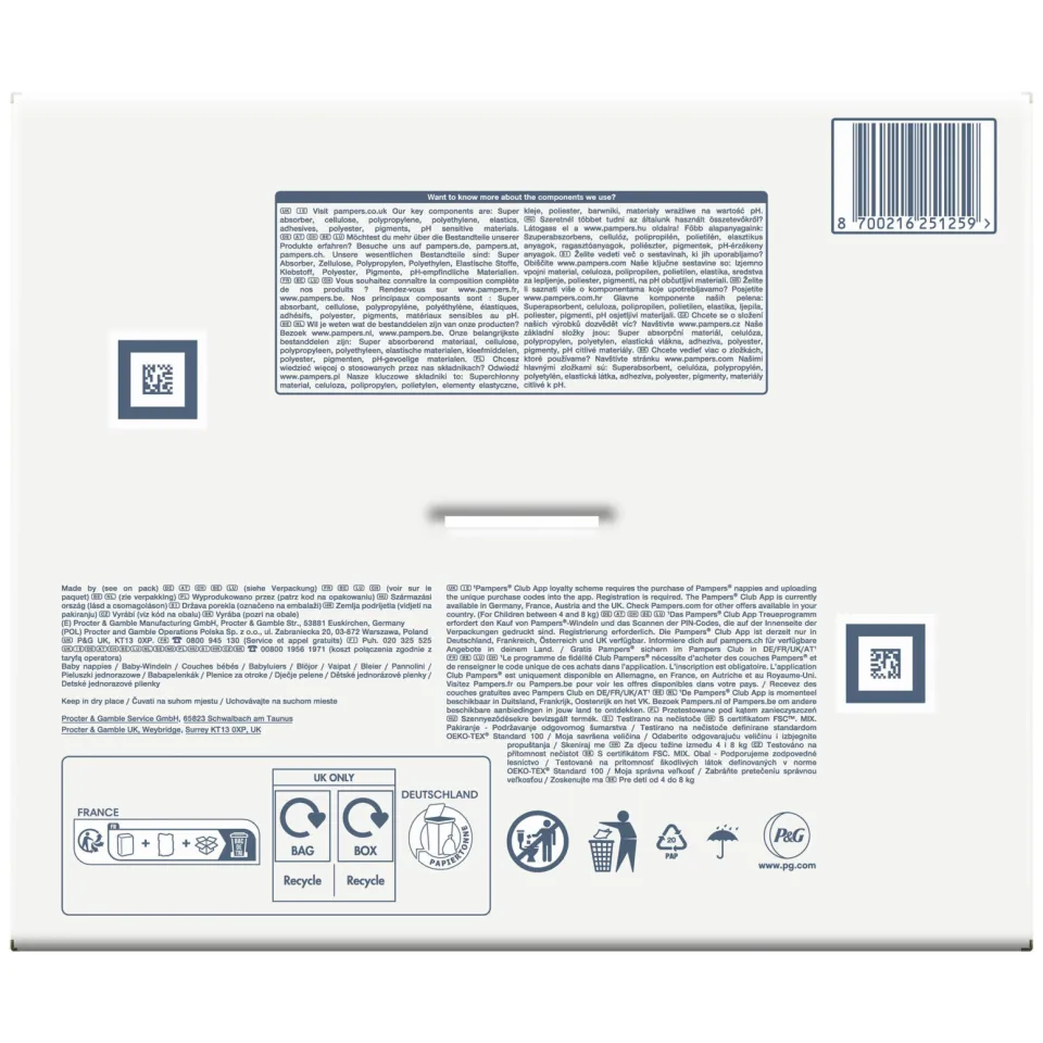Pampers Harmonie Maat 2 maandbox - 204 luiers, 4kg-8kg