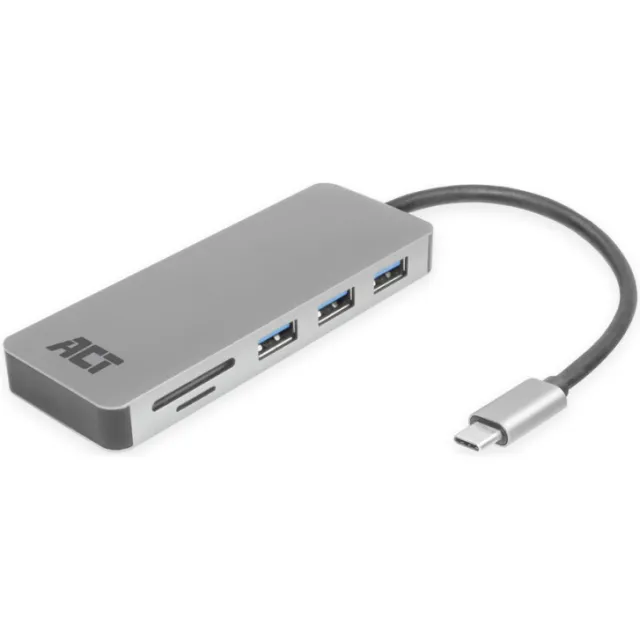 ACT AC7050 USB-C hub 3.0 zilver