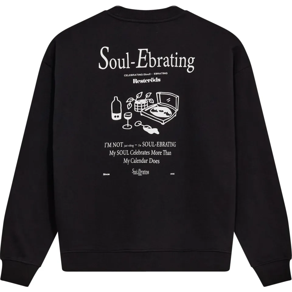 Resteröds relaxed fit sweater met backprint - zwart, foto 4
