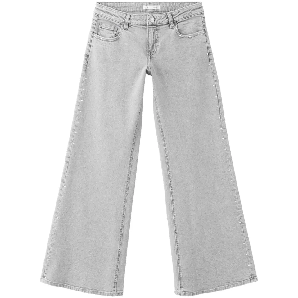 Mango TEEN wide leg jeans met studs - grijs, foto 2