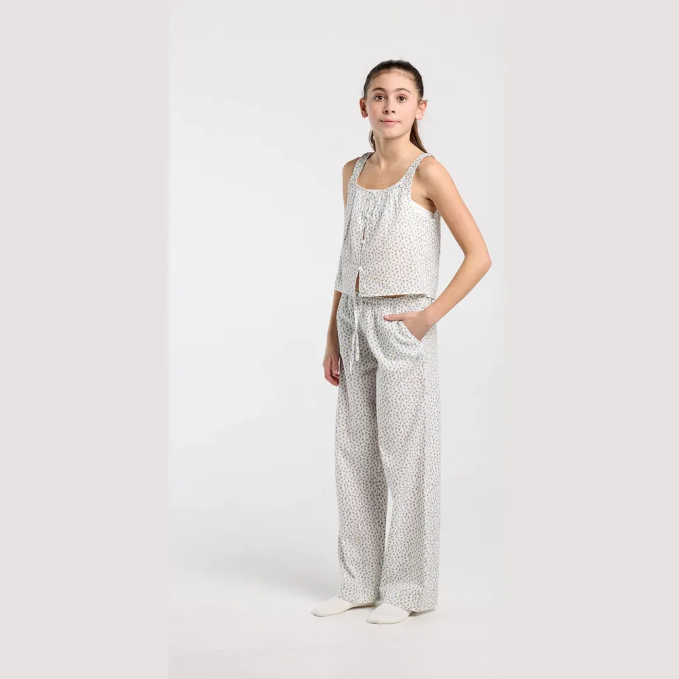 America Today pyjamabroek ecru/blauw