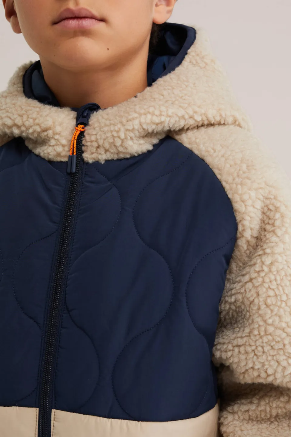 WE Fashion teddy winterjas beige, foto 6