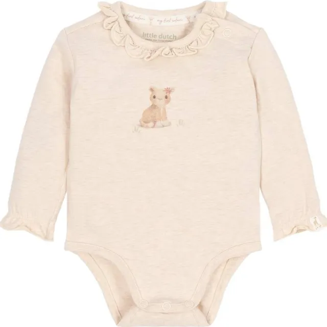 Little Dutch katoenen romper met ruches en print - beige, foto 2