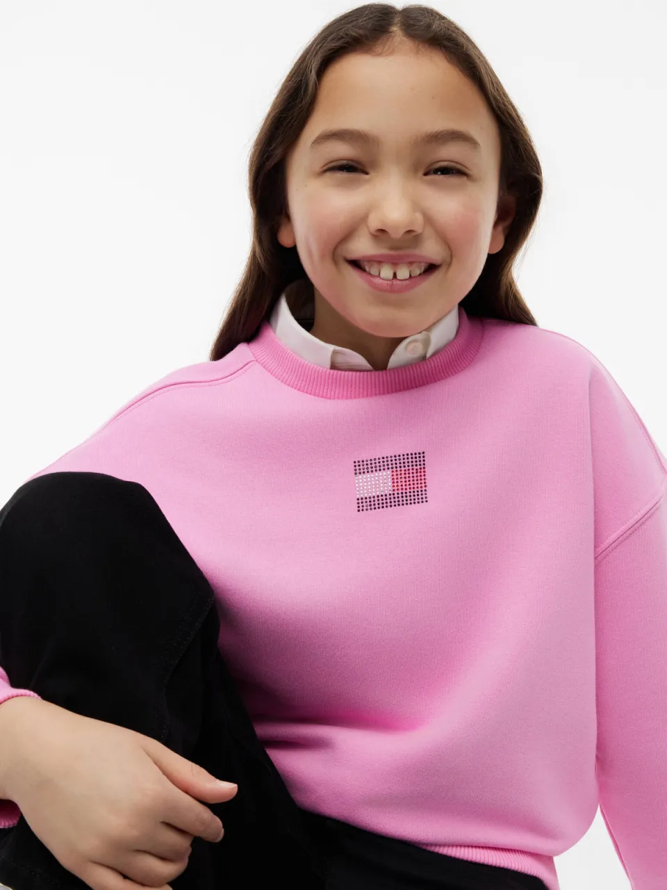 Tommy Hilfiger sweater met print en strass-steentjes - roze, foto 5