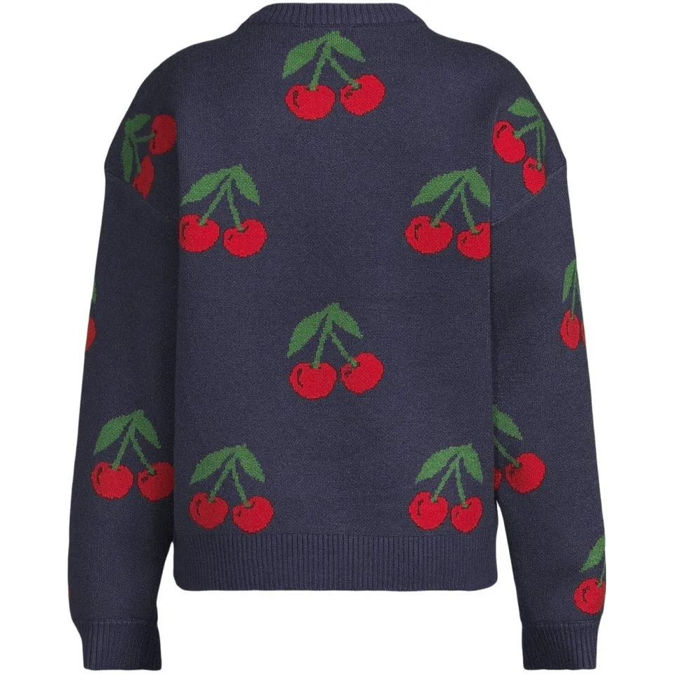 Orange Stars gebreide trui met print - donkerblauw/rood/groen, foto 4