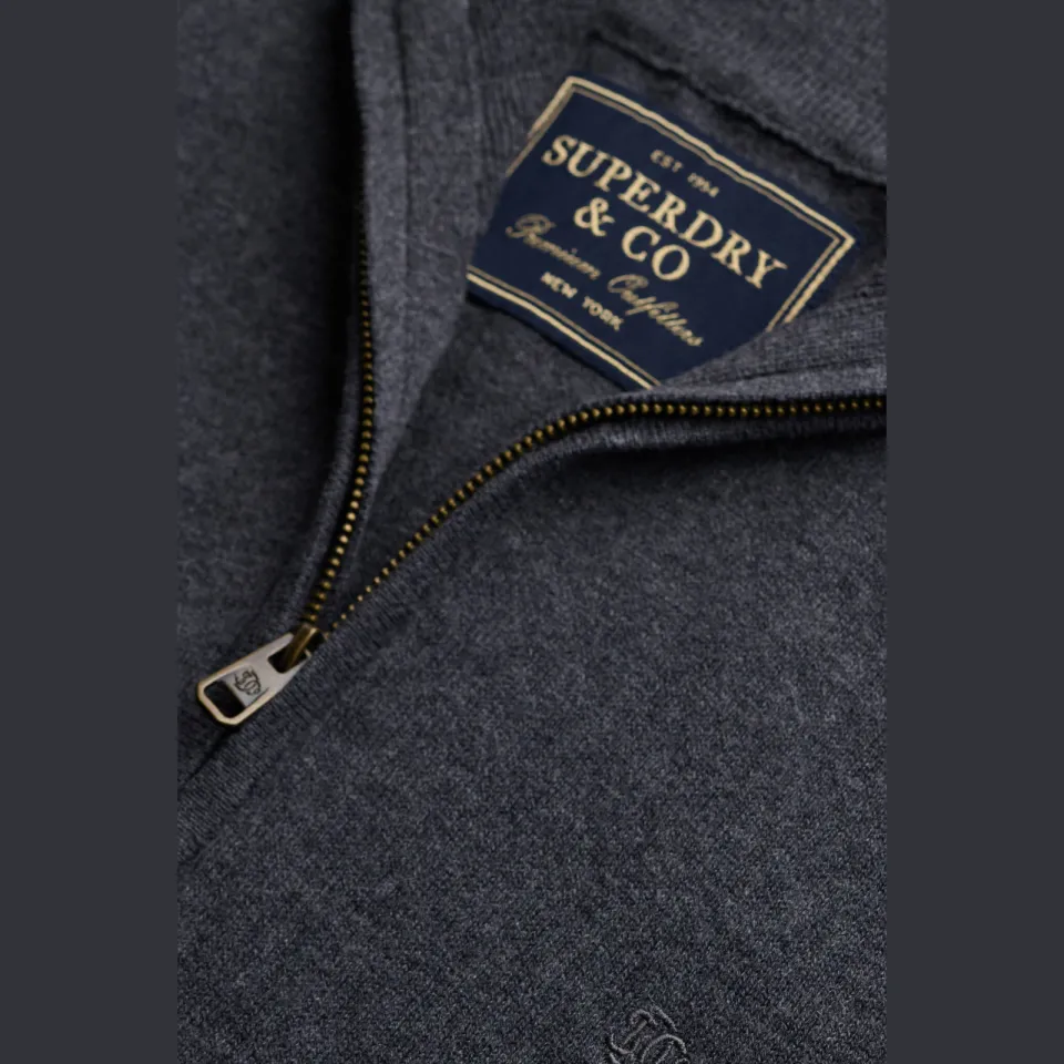 Superdry regular fit gebreide trui met wol - grijs, foto 4