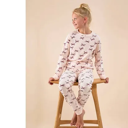 Little Label pyjama met strikjes print roze Roze/rood