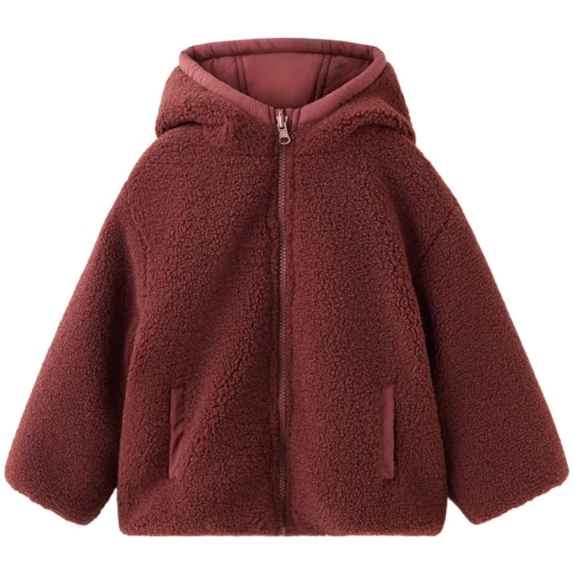 Mango Kids teddy jas donkerrood, foto 2