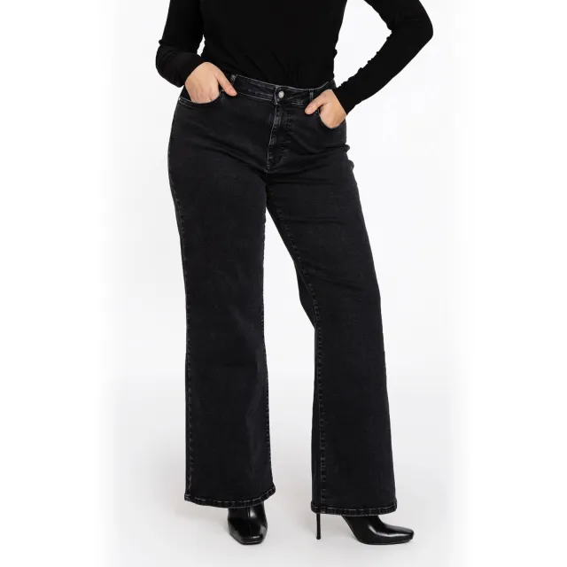 Yoek high waist wide leg jeans black denim, foto 3