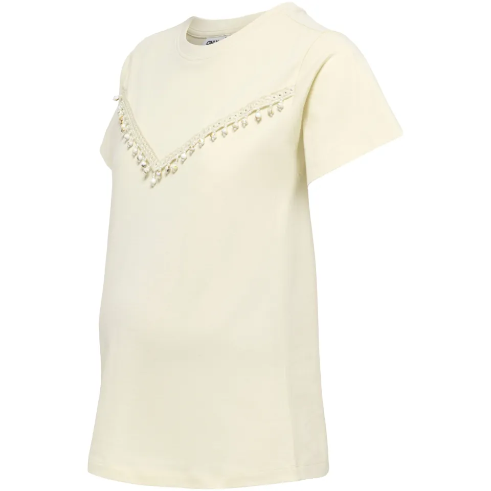 Only Maternity zwangerschaps T-shirt ecru, foto 3