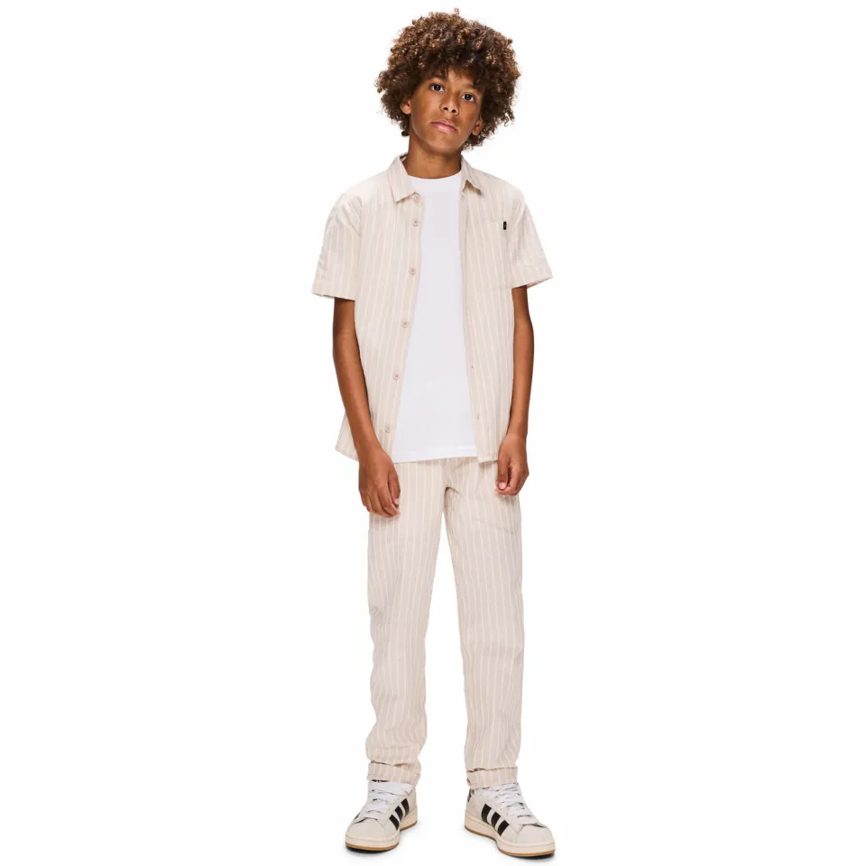 Retour Jeans Retour Miguel overhemd zand Ecru/wit
