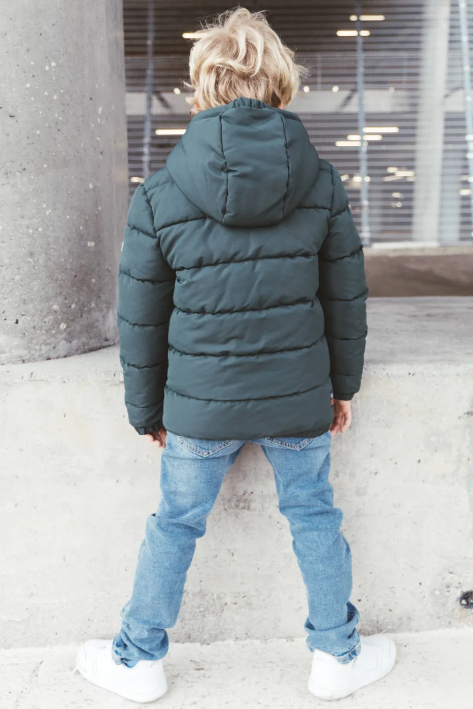 TYGO & vito gewatteerde winterjas met logo donkergroen, foto 6