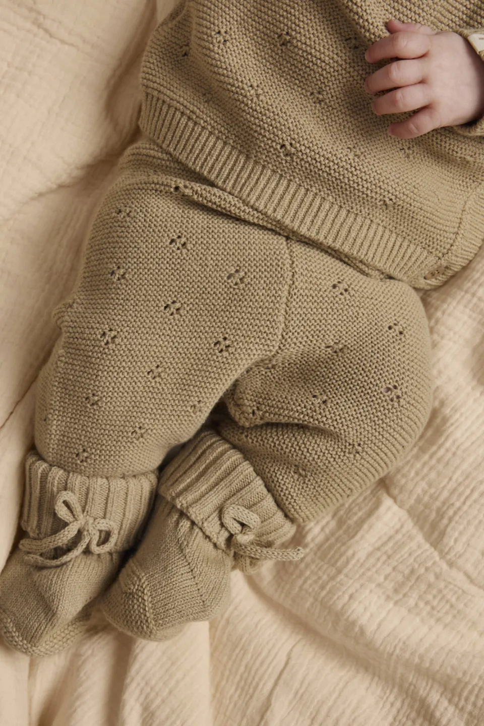 Lil' Atelier BABY katoenen gebreide trui - beige, foto 5
