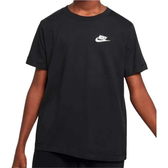 Nike Big Kid's Sportswear Tee - T-shirt, zwart