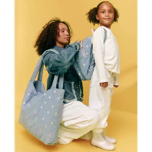 Studio Noos denim midi rugzak met hartjes lichtblauw, foto 5
