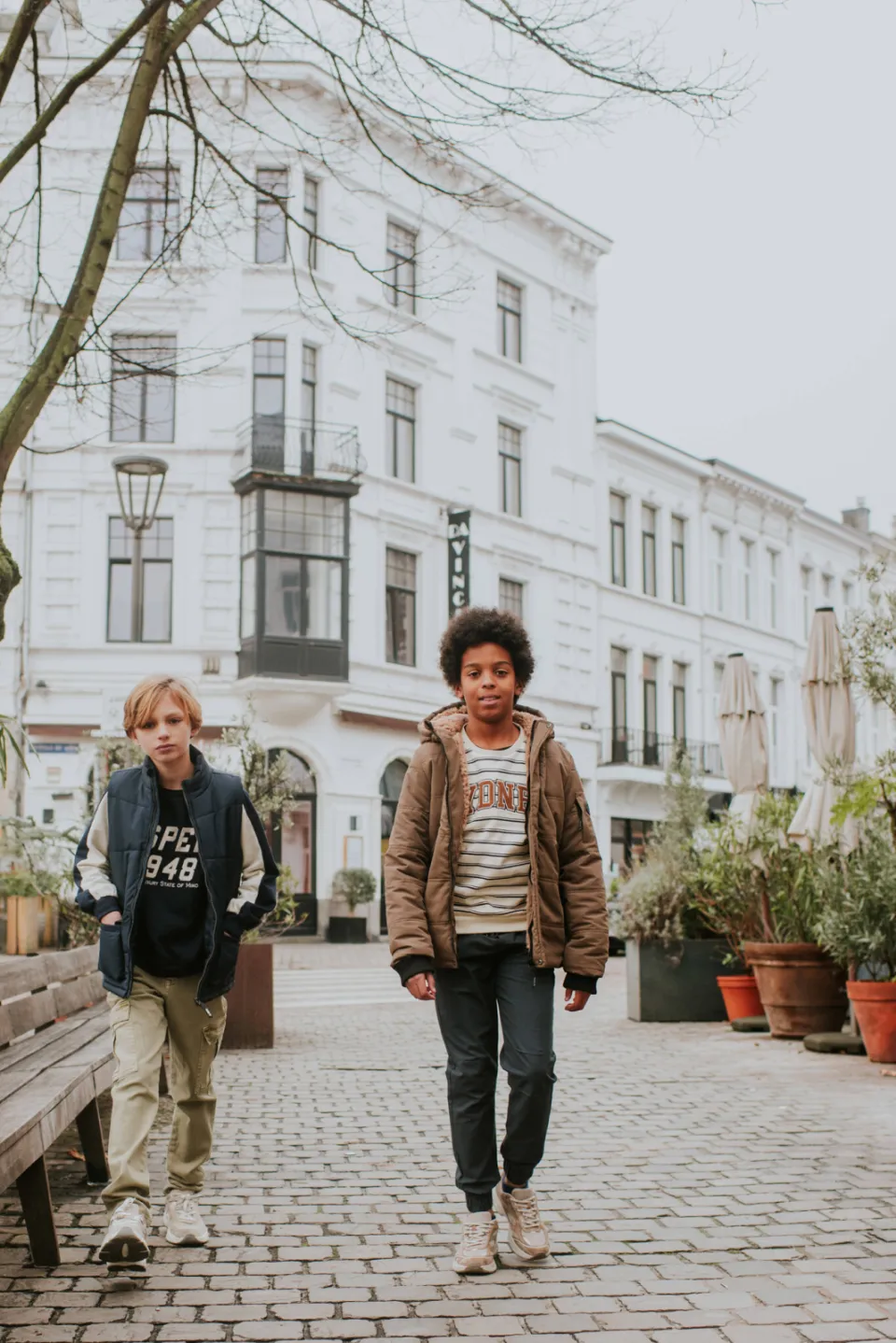 No Way Monday rechtvallende gestreepte sweater met tekst - wit, foto 5