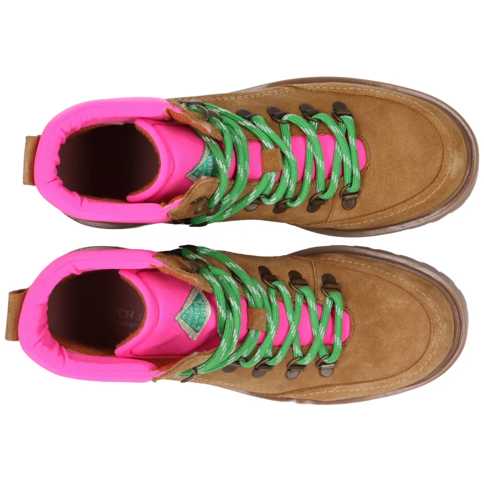 Scotch & Soda Toby suède veterboots met profielzool - beige/roze, foto 5