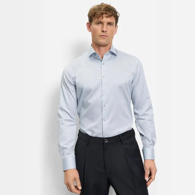Olymp Overhemd Lange Mouw Olymp Level 5 Overhemd Twill Silver grijs