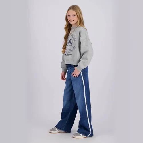 Raizzed boxy sweater met tekst - grijs, foto 3
