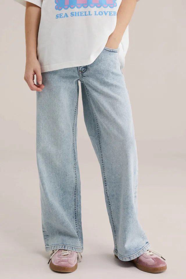 WE Fashion Blue Ridge wide leg jeans light blue denim, foto 4