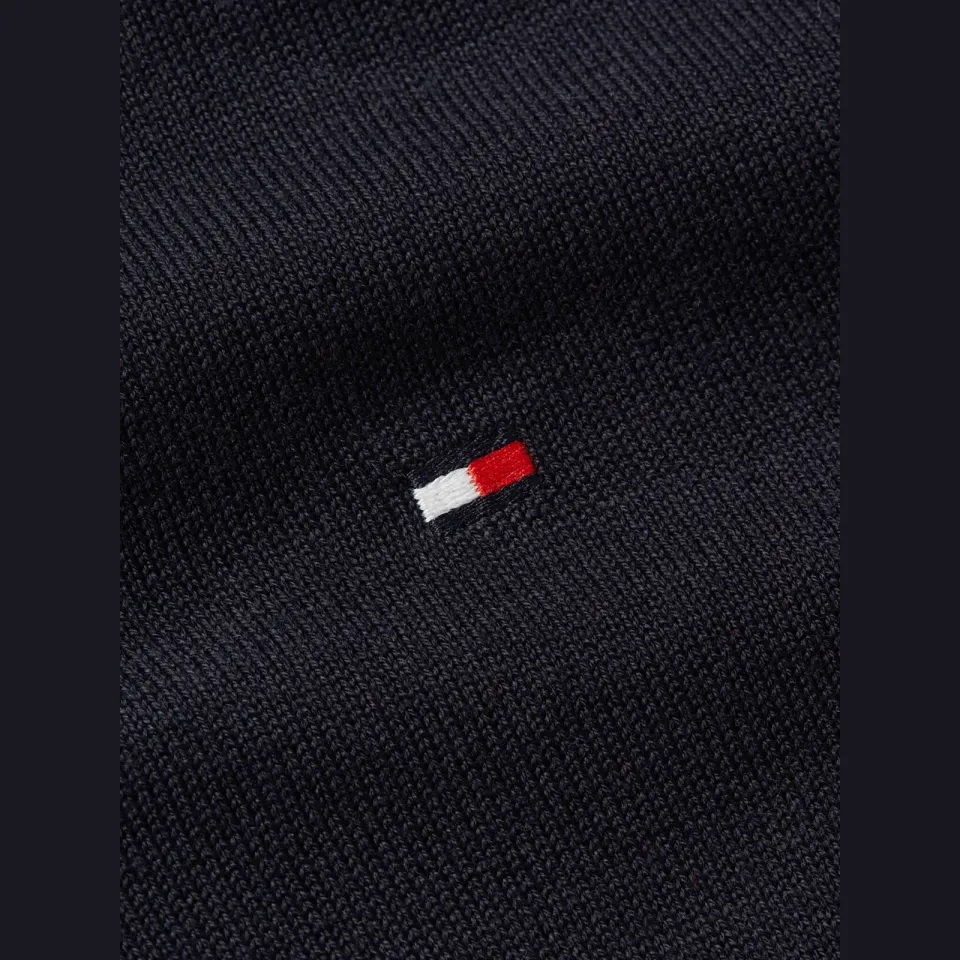 Tommy Hilfiger pullover fijn gebreid donkerblauw blauw, foto 5