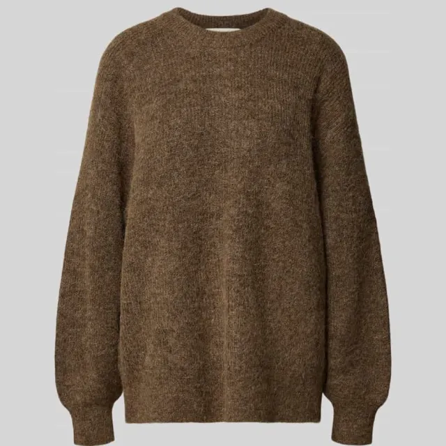 SELECTED WOMEN relaxed fit pullover van wolmix model 'LULU' Bruin