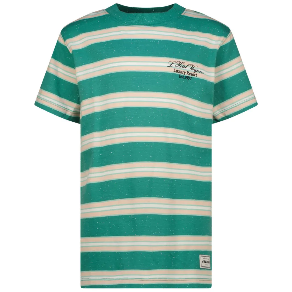 Vingino Hayes gestreept T-shirt groen beige, foto 2